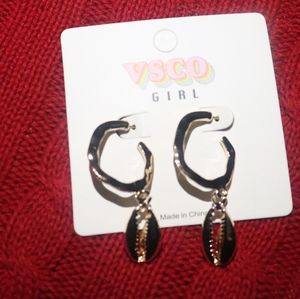 Cowrie Shell Dangle Earrings